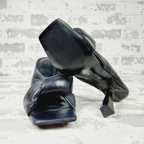 New Marc Fisher LTD Dellian Black Leather Heeled Sandals A212 - Picture 10 of 12